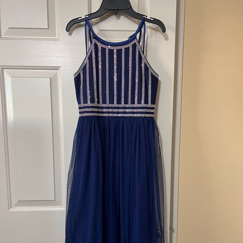 Speechless kids Royal Blue Party Dress with Rhinestones